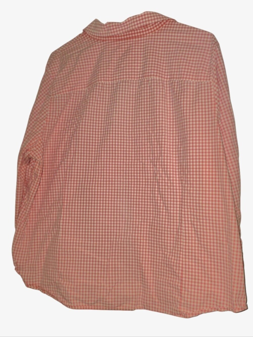 IZOD Pink & White Gingham 100% Cotton Long Sleeve Button-Up Shirt Women's 2X - Picture 3 of 9